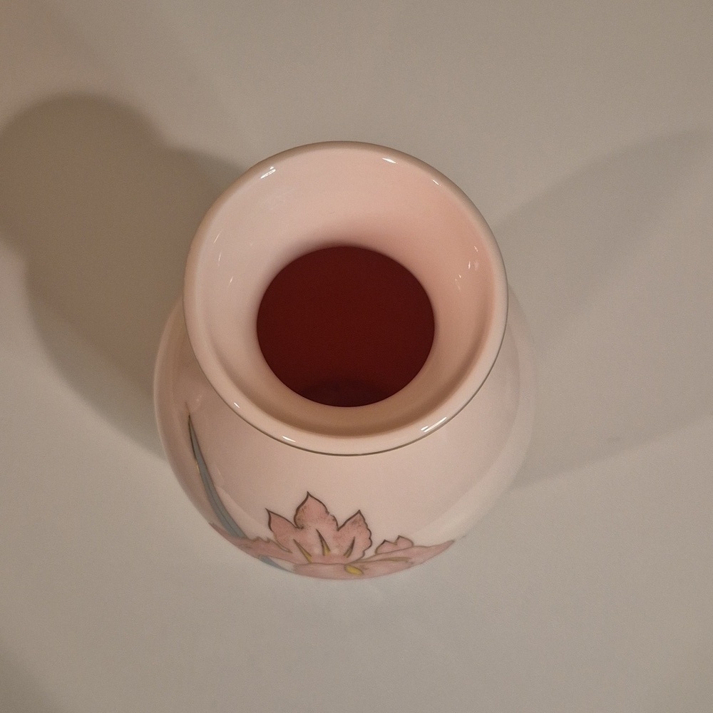 YAMA JI Vintage 80s Pink Floral Vase And Matching Lidded Ginger Jar Set - Picture 12 of 16
